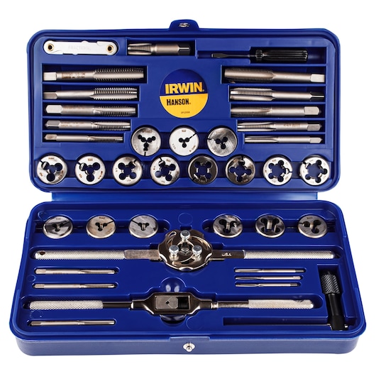 39-pc Machine Screw / Fractional Tap & Die Adjustable Round Die Set