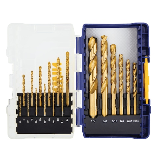 18 pc Titanium Nitride Coated TURBOMAX® Drill Bit Set in Pro Case