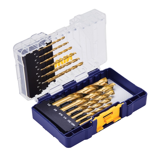 18 pc Titanium Nitride Coated TURBOMAX® Drill Bit Set in Pro Case