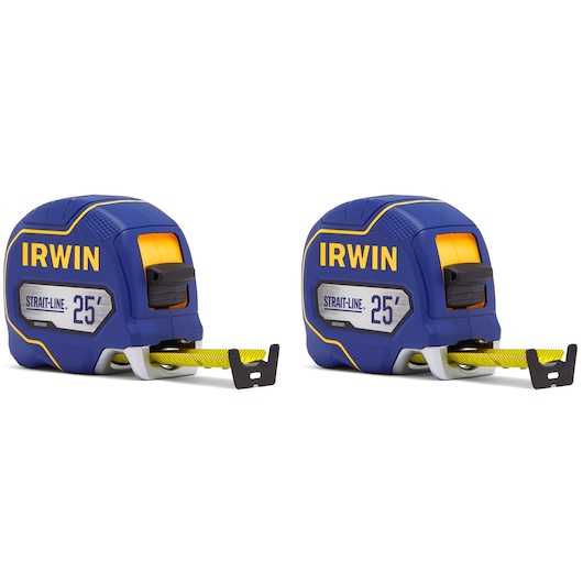 IRWIN (R) Strait-line (R) 25 ft. Tape Measure 2-pack Beauty 1/4 Turned, 3 Inches Out