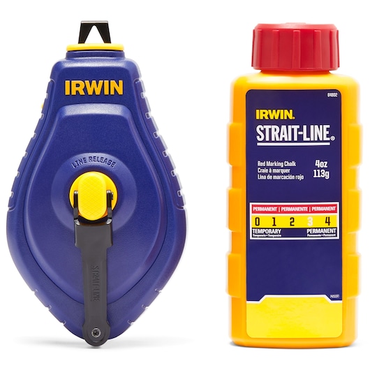 IRWIN (R) STRAIT-LINE (R) SPEEDLINEO (MT) Chalk Reel w/ Red Chalk Beauty of Refill Door